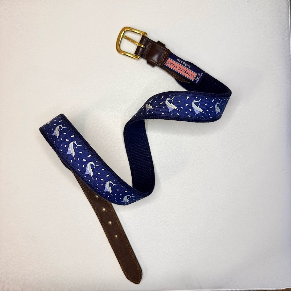 Vineyard Vines Marlin Print Belt | Size 30